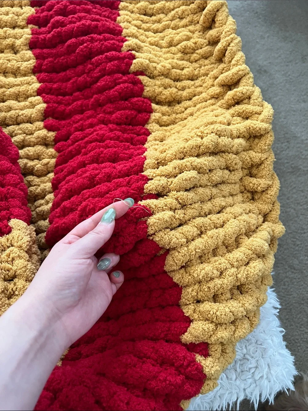 Handmade red yellow